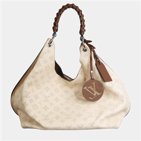 louis vuitton purse cream|louis vuitton mahina hobo bag.